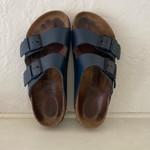 Birkenstock Arizona blue leather sandal size 38